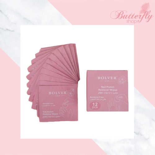مزيل طلاء الاظافر من بوليفر bolver ( 12 قطعه)