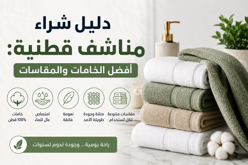 دليل شراء مناشف قطنية و أفضل الخامات والمقاسات
