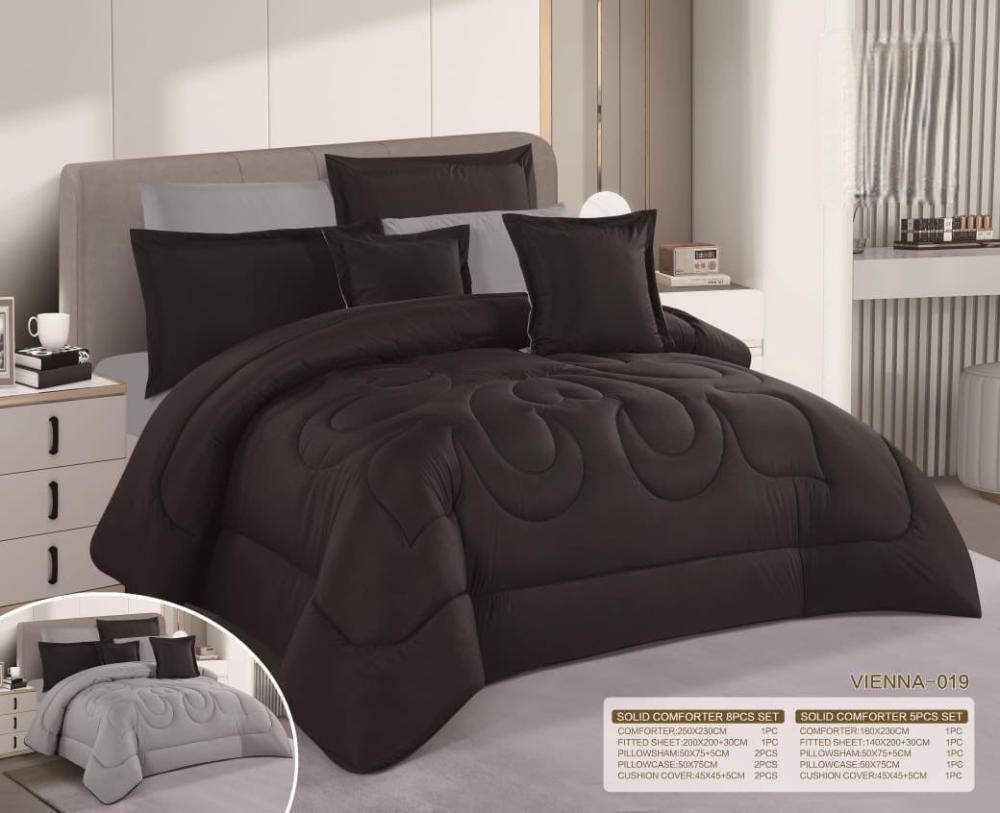 مفرش اسود مع رمادي مزدوج