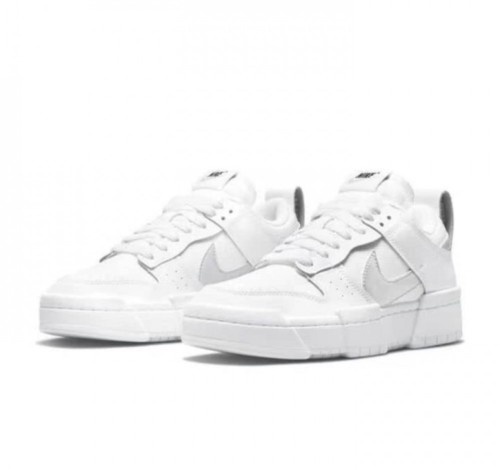 Sleek White And Metallic Silver Converge On This Latest Nike Dunk Low Disrupt