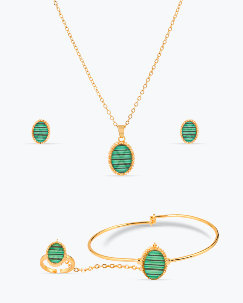 طقم مجوهرات أطفال 5 قطع بلمعة الذهب