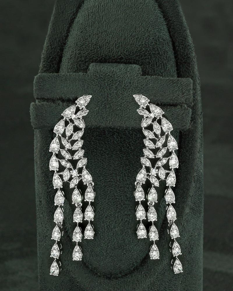 طقم زركون بتصميم الوشاح مرصع بفصوص الزركون