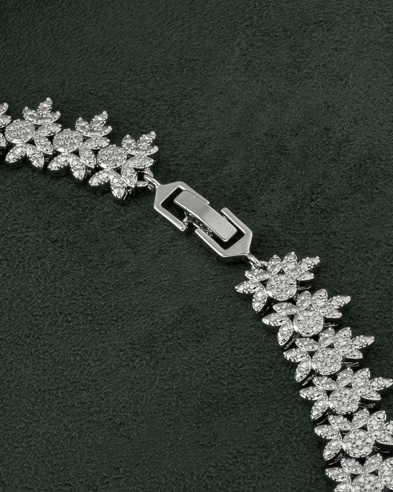 طقم مجوهرات تصميم راق 5 قطع متألقة بالزركون