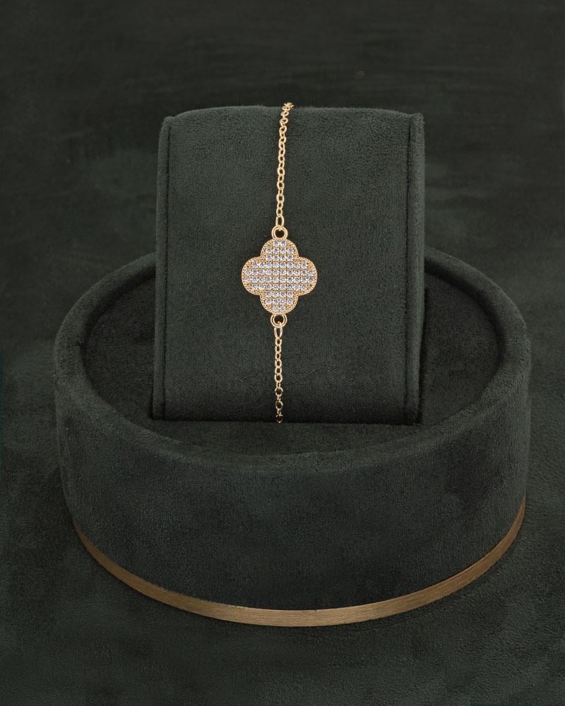 طقم زركون ناعم بالزركون لون ذهبي للخطوبة