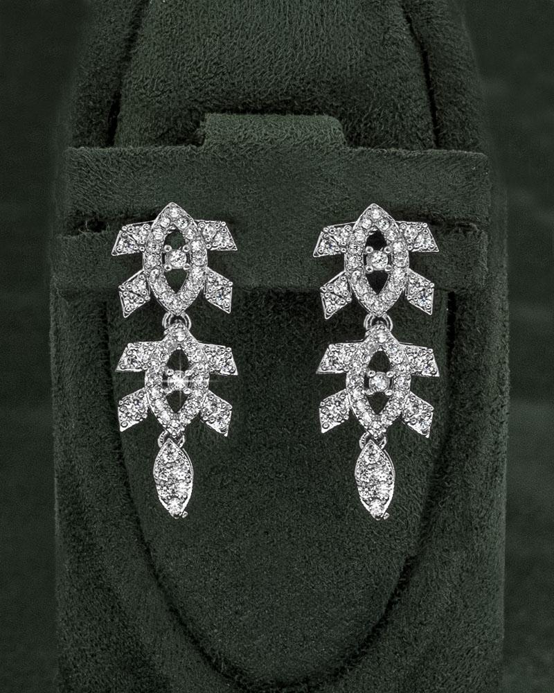 طقم شوكر فضي 5 قطع للنساء بالزركون