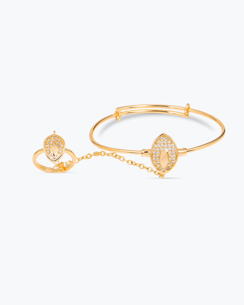 طقم مجوهرات أطفال بتصميم قطرة الندى بلمعة الألماس