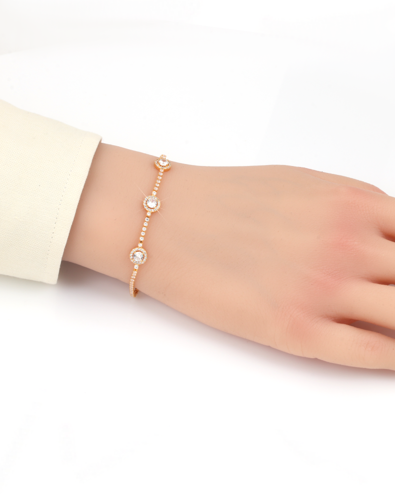 اسوارة ذهبية جذابة للنساء مرصعة بالزركون