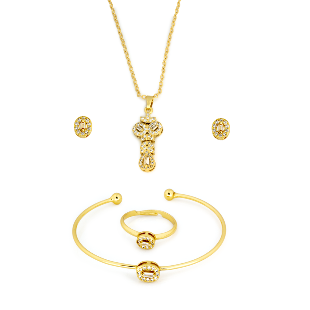 طقم مجوهرات بنات 5 قطع  بلمعة الألماس