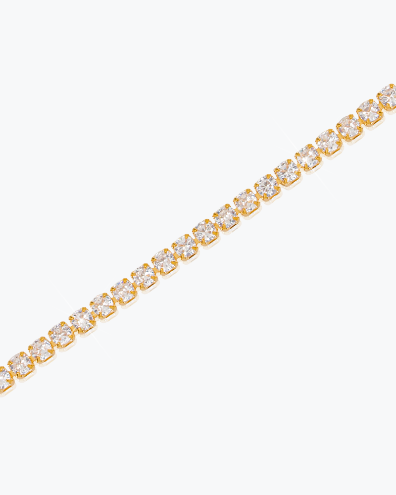 اسوارة تنس نسائية ذهبية مزينة بالزركون