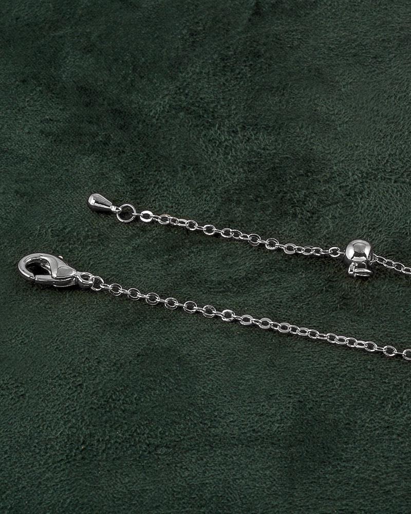 حلق وشوكر فضي مميز بورود الربيع الناعمة المزينة بالزركون