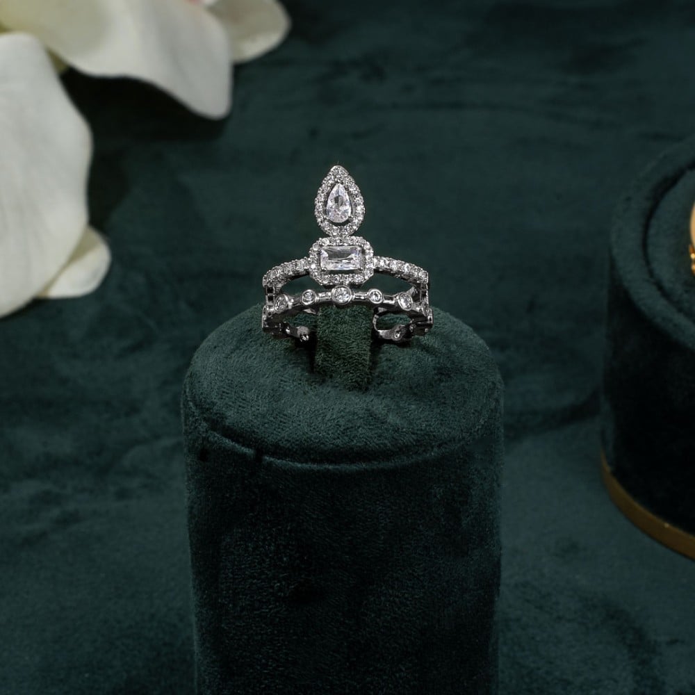 طقم اسوارة وخاتم بلمعة الألماس مزين بالزركون من خاتون®