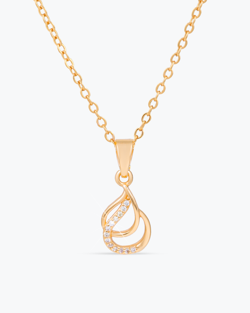 طقم مجوهرات أطفال تصميم ذهبي مرصع بالزركون