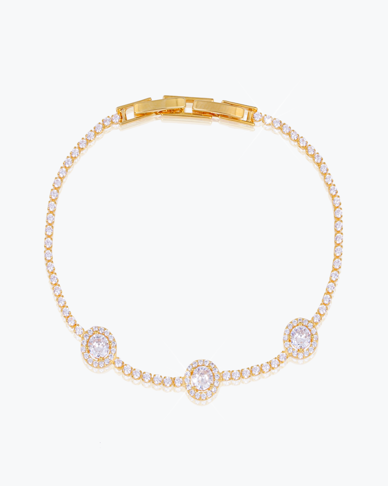 اسوارة ذهبية جذابة للنساء مرصعة بالزركون