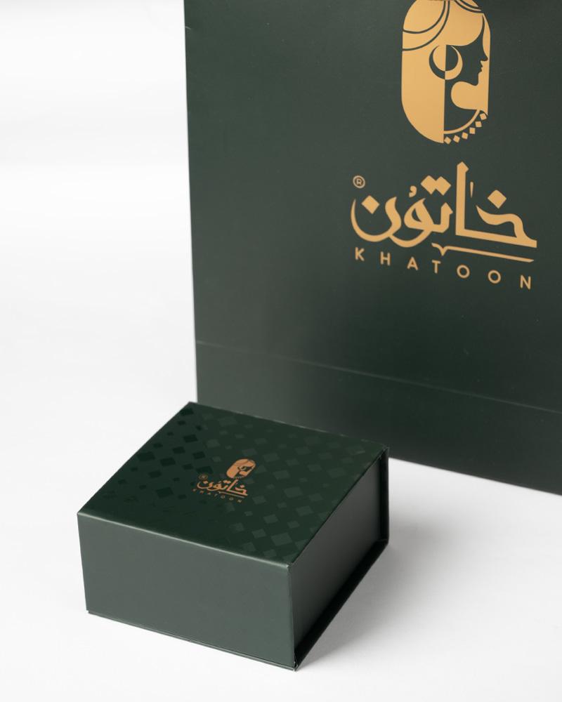 اسوارة مع خاتم زركون ذهبي من خاتون