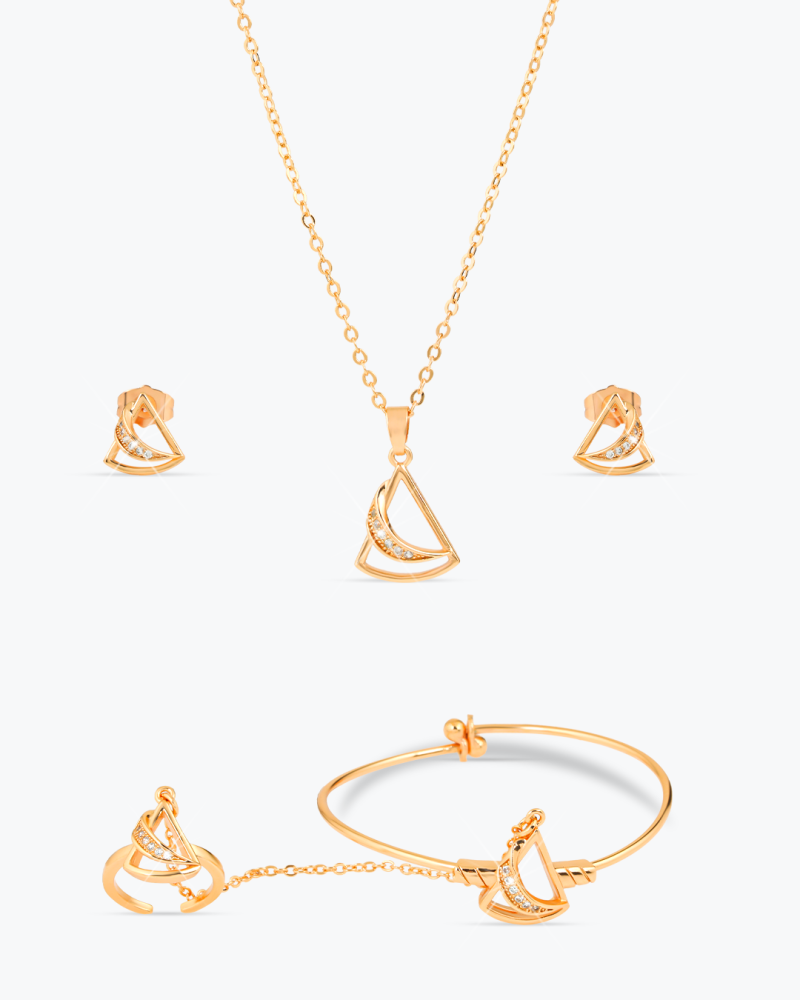 طقم مجوهرات أطفال 5 قطع بلمعة الذهب