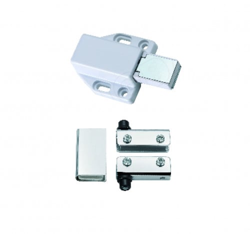 مفصلة ومغناطيس مفرد لون ابيض