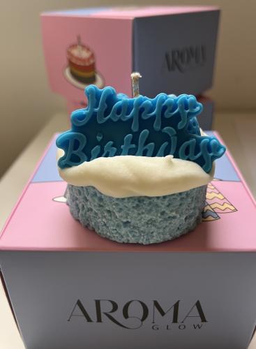 Birthday cake candle- blue