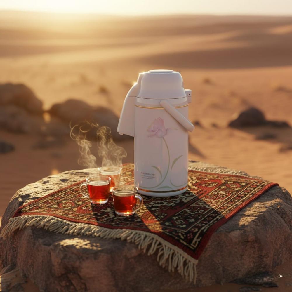 ترمس  ( Zojirushi  زوجيروشي )   ( ابو فيل )   ( ستانلس ستيل ياباني )   ( 3000 مل )- ( بيج )