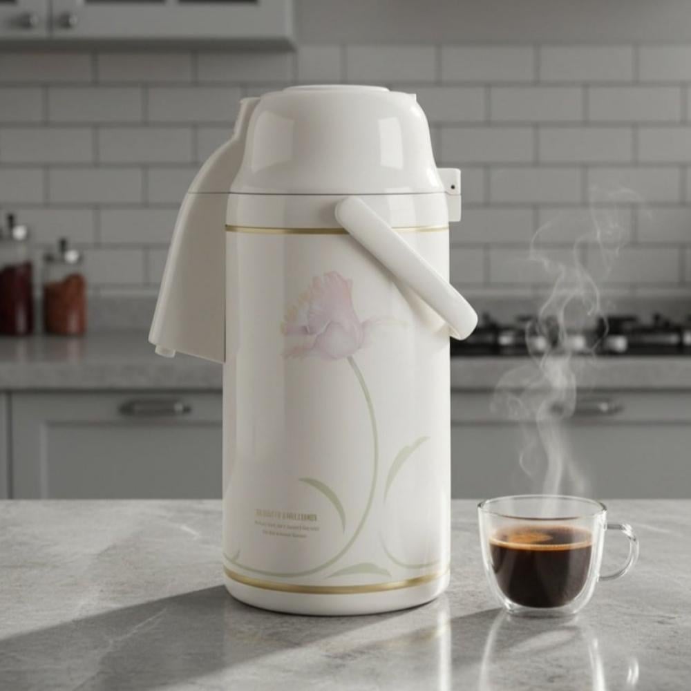 ترمس  ( Zojirushi  زوجيروشي )   ( ابو فيل )   ( ستانلس ستيل ياباني )   ( 3000 مل )- ( بيج )