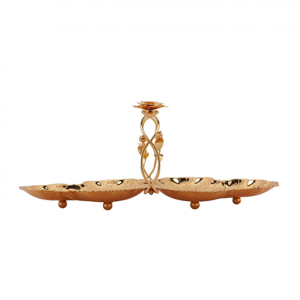 صحن حلا ذهبي شياله صيني  ( 23 سم × 18 سم )-  f811669l/g