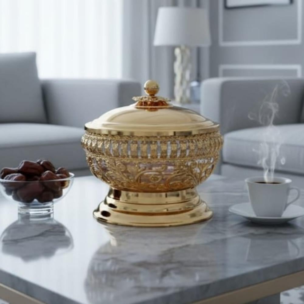 صحن حلا زجاج ذهبي صيني F84927/G