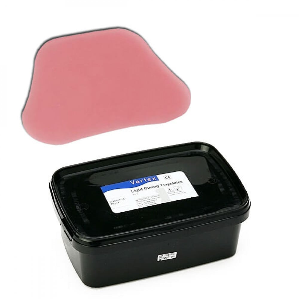 Vertex Light Curing Trayplates Pink PK/50