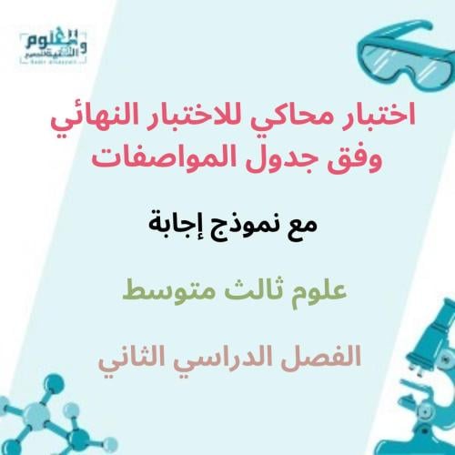 3م ف2 اختبار محاكي للاختبار النهائي وفق جدول الموا...