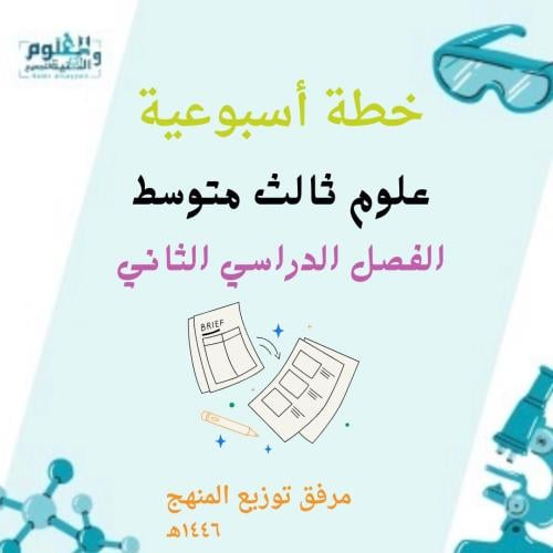 الخطة الأسبوعية الصف ثالث متوسط الفصل الدراسي الثا...