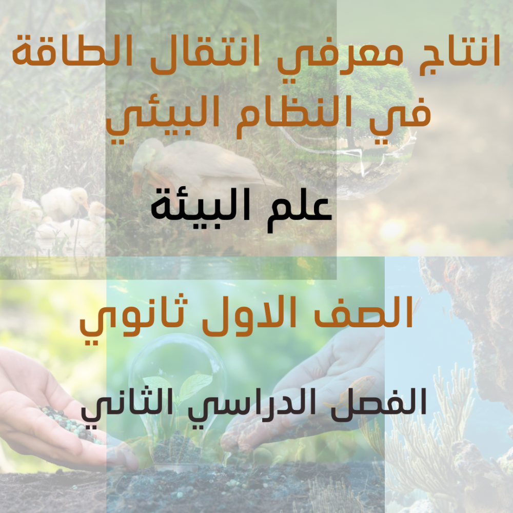 انتاج معرفي علم البيئة انتقال الطاقة في النظام البيئي الصف الاول ثانوي الفصل الدراسي الثاني