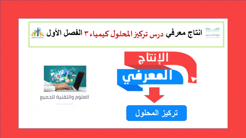 انتاج معرفي لدرس تركيز المحلول كيمياء 3