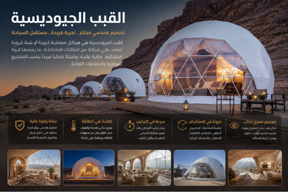 القباب الجيوديسية ومستقبل المشاريع السياحية في السعودية مع Neom Tents