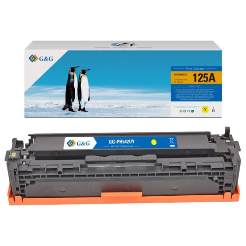 حبر طابعة متوافق مع موديل hp 125A CB542A (لون أصفر...