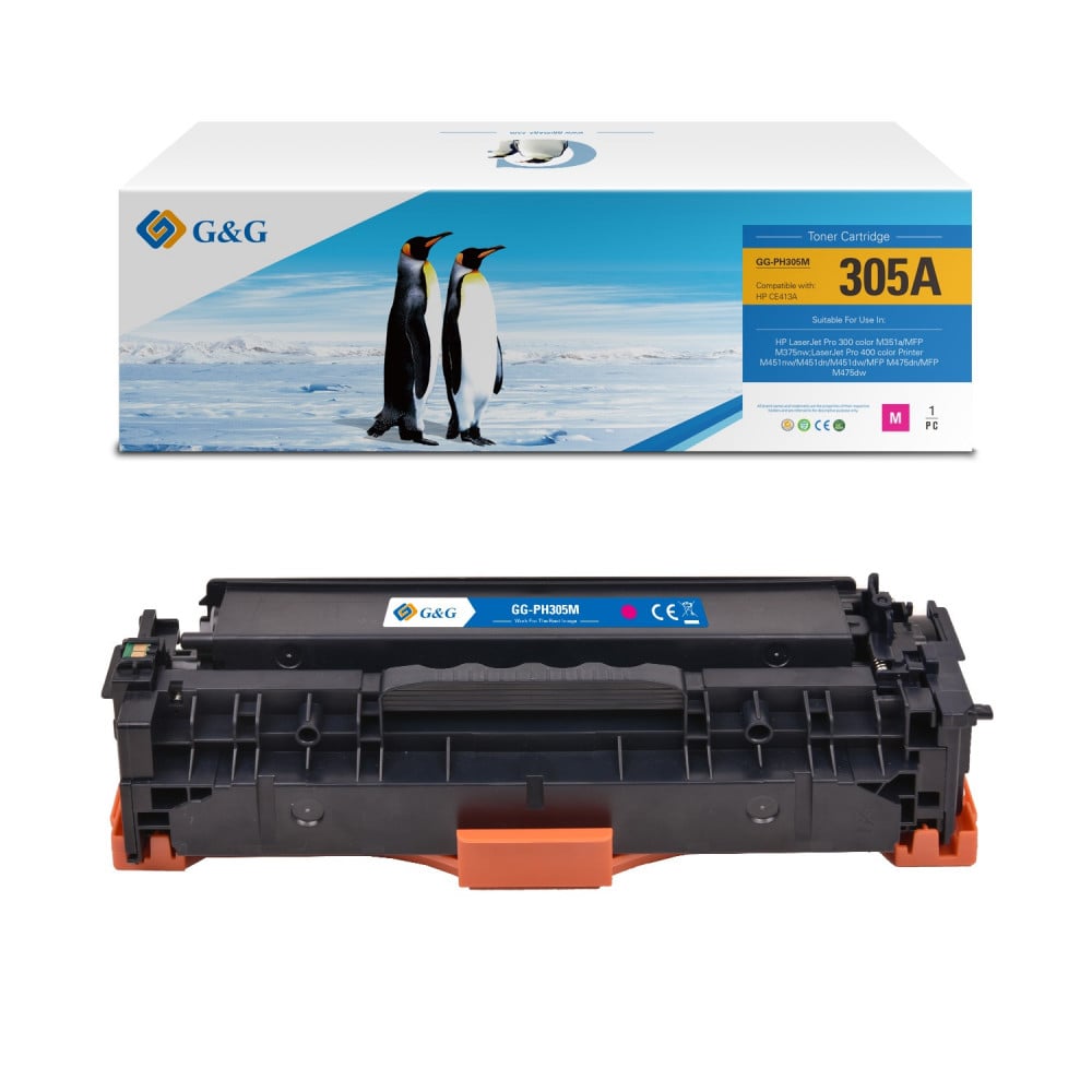 حبر طابعة متوافق مع hp موديل hp 305A CE413A (لون أحمر)