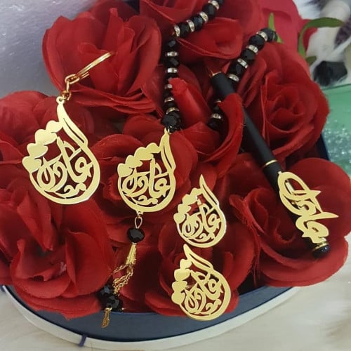طقم رجالي سبحة وكبك وقلم وميدالية