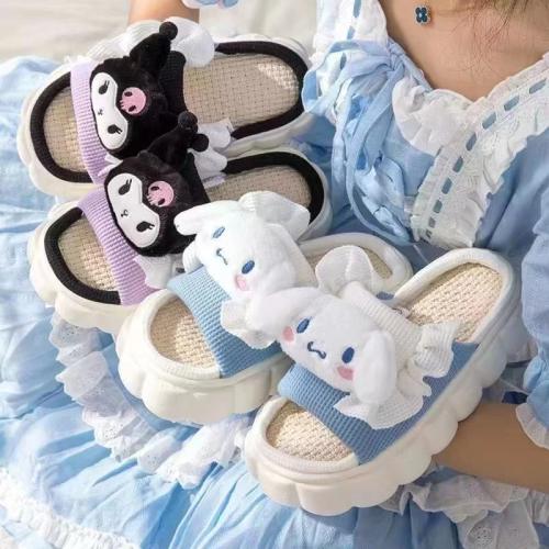 صندل Kawaii Hello Kitty ، كرتون Anime Sanrio Kurom...
