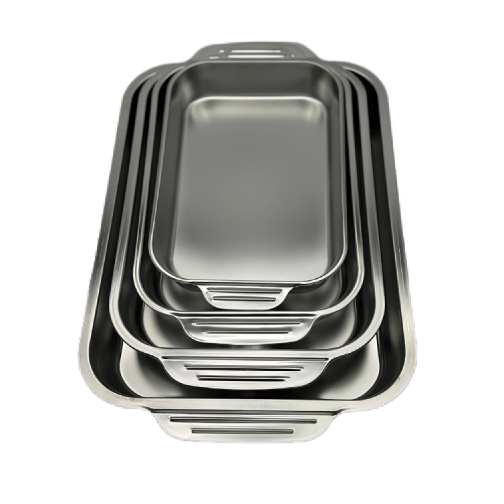 صينية ستانلس ستيل 37*22سم ارتفاع 5سم