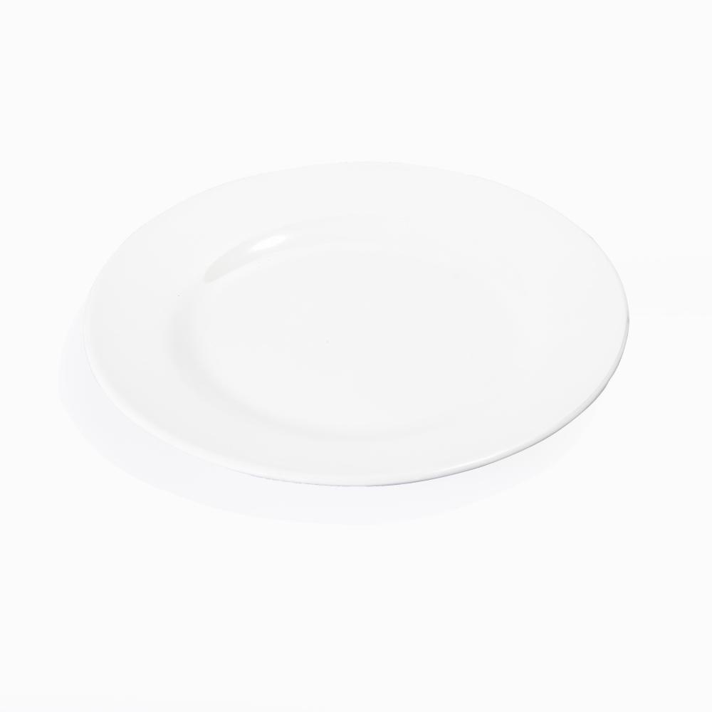 صحن ميلامين ابيض دائري غويط 18سم(207)