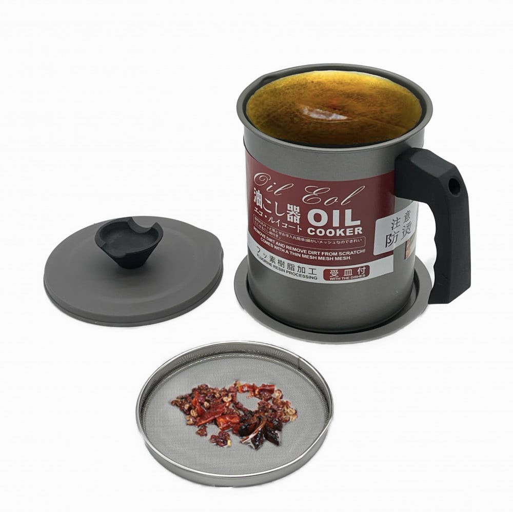 حافظة زيت مع صفاية  1.4 لتر