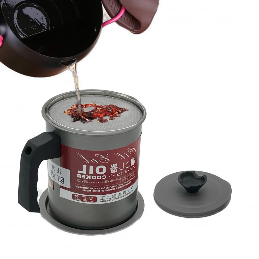 حافظة زيت مع صفاية  1.4 لتر