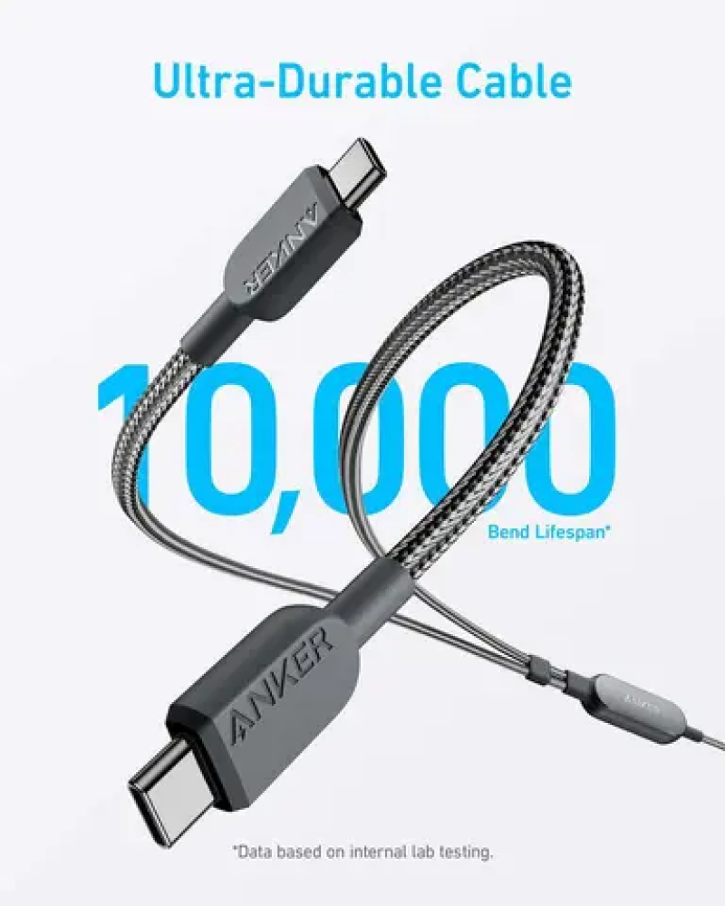 كيبل شاحن تايب سي مخرجين انكر 1.2 متر 140 واط Anker 2 in 1 USB-C to USB-C Cable