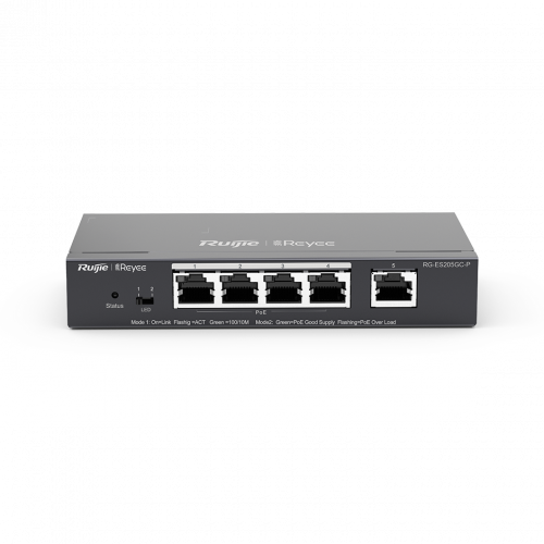 سويتش كاميرات مراقبة RG-ES205GC-P, 5-Port Gigabit Smart Cloud Mananged PoE Switch