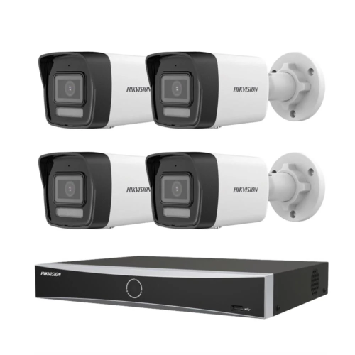 عدد 4 كاميرات شبكية 6 ميجـا IP  - داخلية او خارجية مع جهاز تسجيل 4 قنوات - هيكفيجن