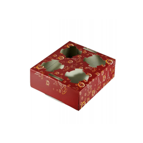 حامل كاسات قهوه وشاي 4 فتحة - كرتون