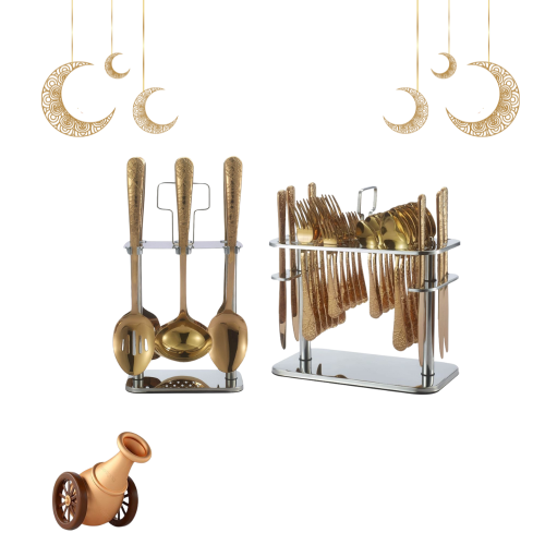 طقم ملاعق بستاند برونز