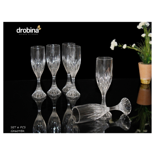 كاسات عصير بقاعدة كريستال شفاف 6 قطع