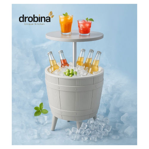 طاولة مع حافظة ثلج من دروبينا