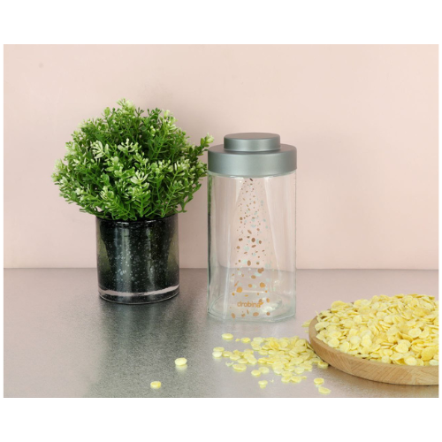 مرطبان زجاج 1.5 لتر رمادي