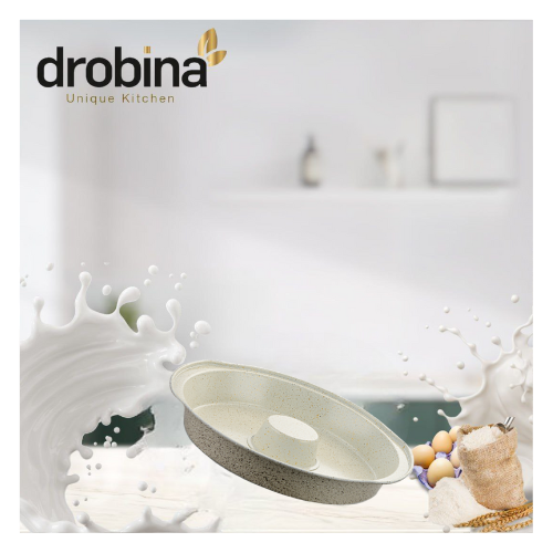 قالب كيك بعامود 25سم مسطح دروبينا Grey