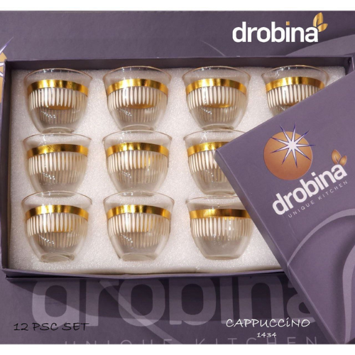 طقم قهوة عربي 12 قطعة drobina مخطط Cappuccino