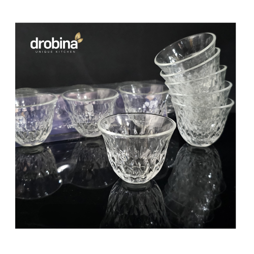 فنجان قهوة عربي شفاف زجاج 6 حبة